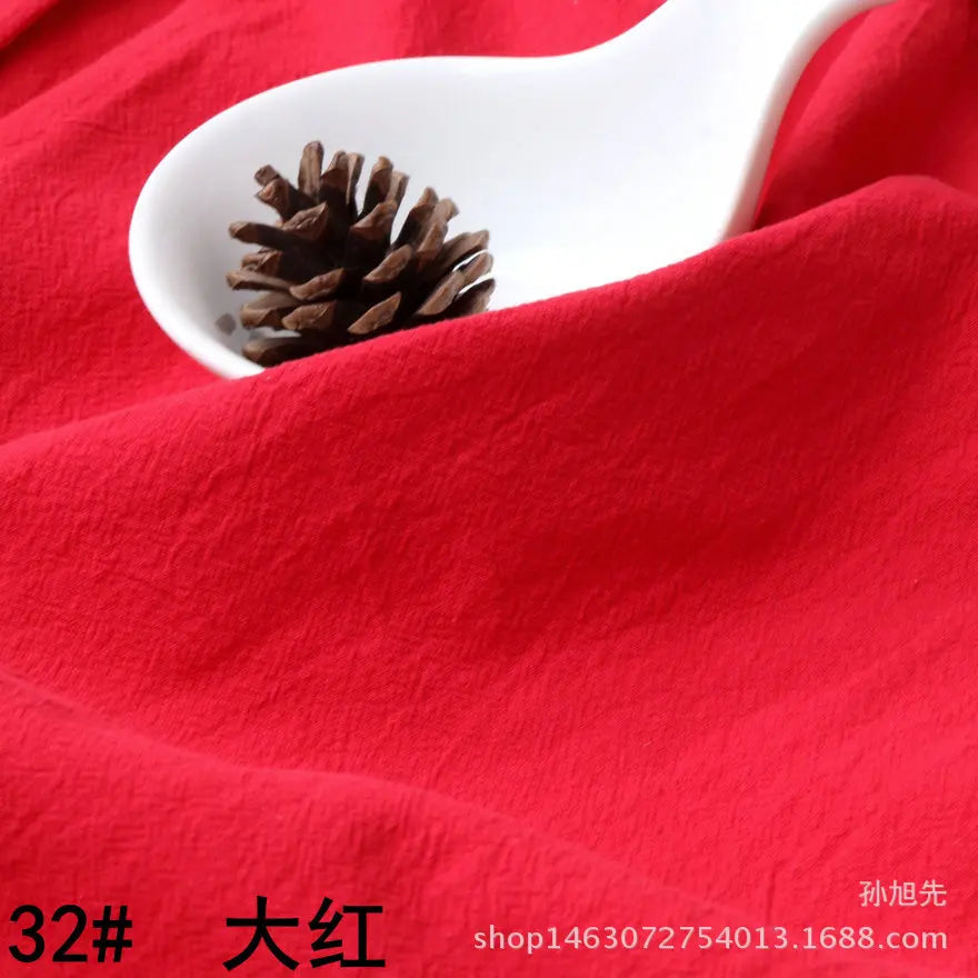 Cotton Linen Fabric Skin Texture Crepe