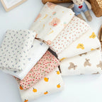 130*50CM Printed Pure Cotton Double-layer Crepe Fabric