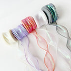 Rainbow Fishtail Ribbons Wave Edge Organza