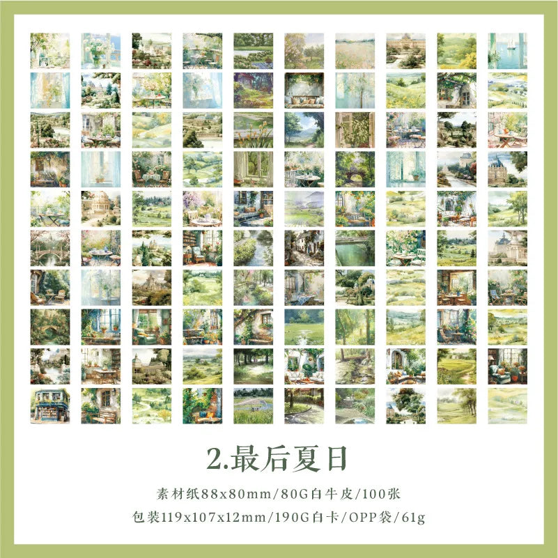 100 sheets/book, materials for seasonal scenery patterns