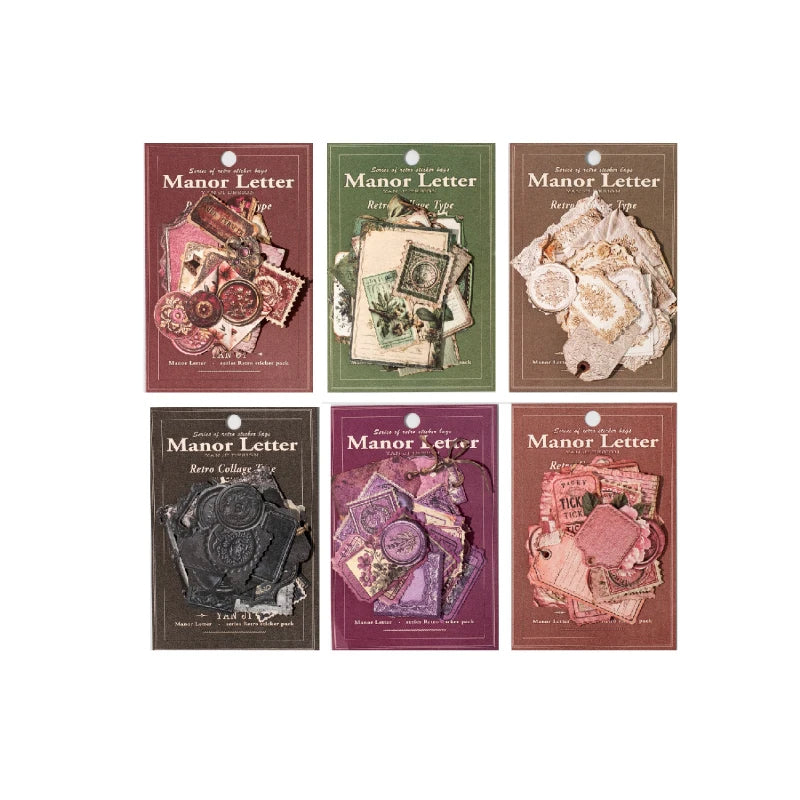 30 pcs/pack Vintage Manor Plants Flowers Stickers