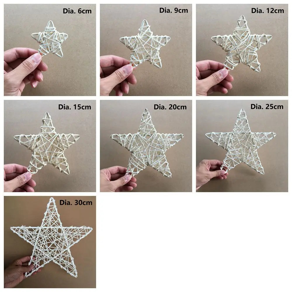 Vine Woven Wreaths White Rattan Woven Star