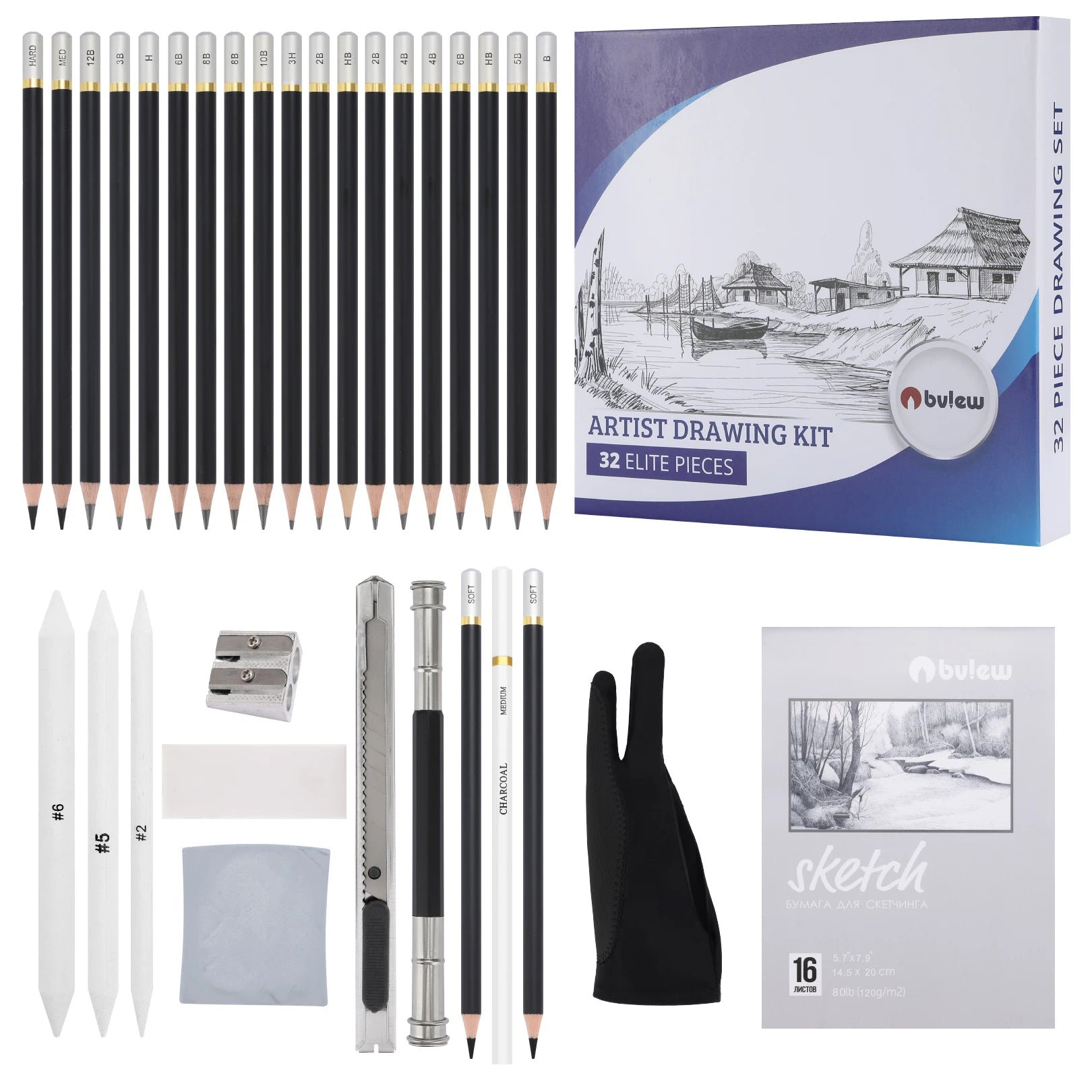 Bview Art Professional 32-pc Artist Drawing Set