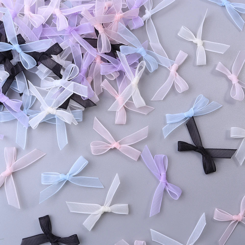 20pcs/lot Colorful Organza Mini Ribbon Bow