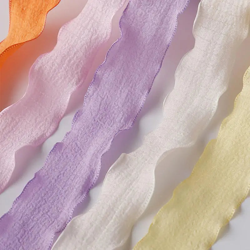 4CM 9 Meters/Roll Wrinkled Lace Edge Ribbons