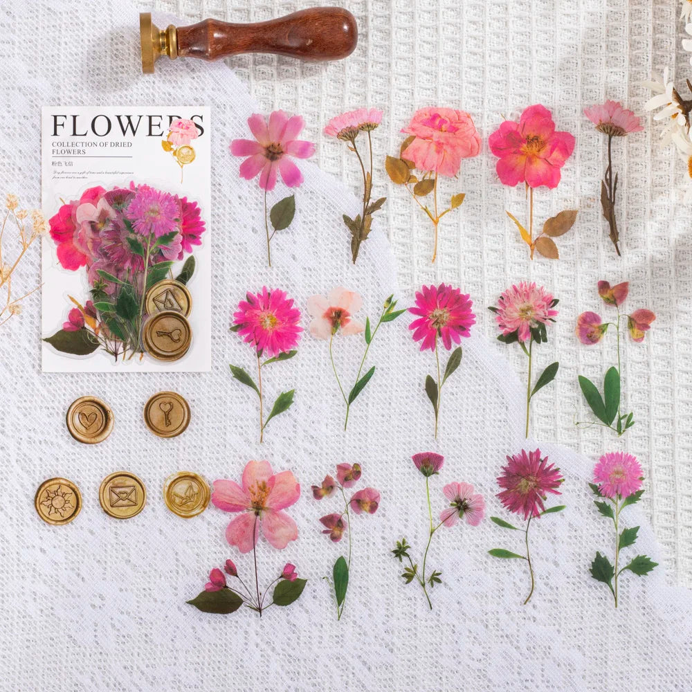 40 pcs/pack Vintage Dried flower Leaf specimen Stickers