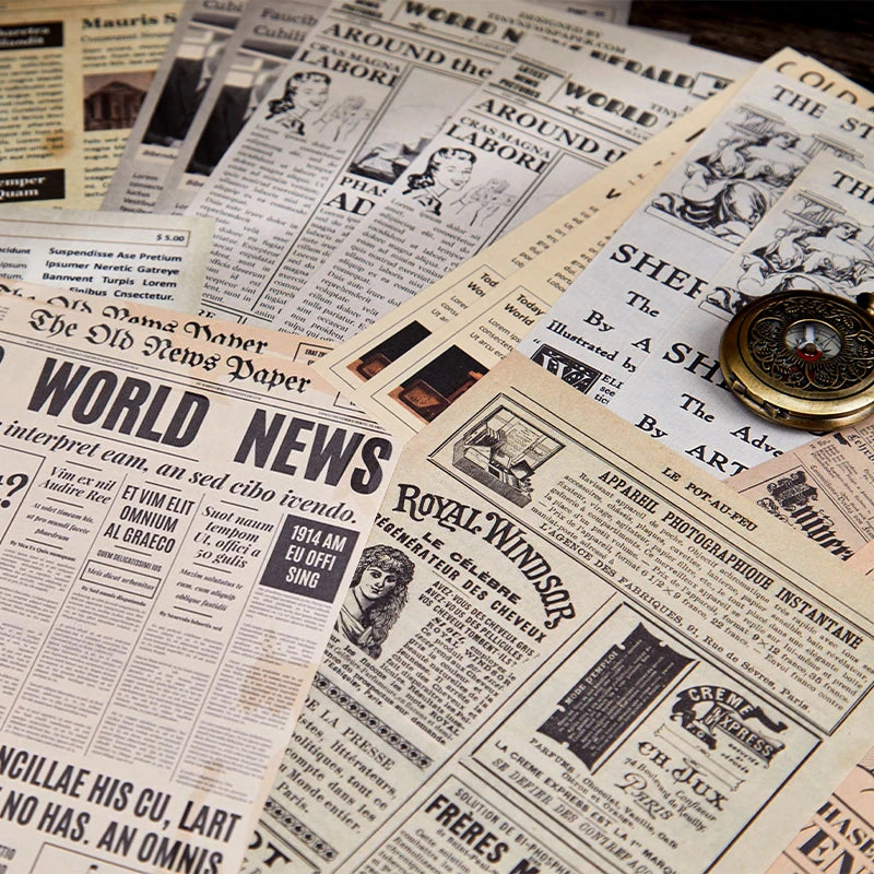 24 Sheets Retro Material Paper for Scrapbook