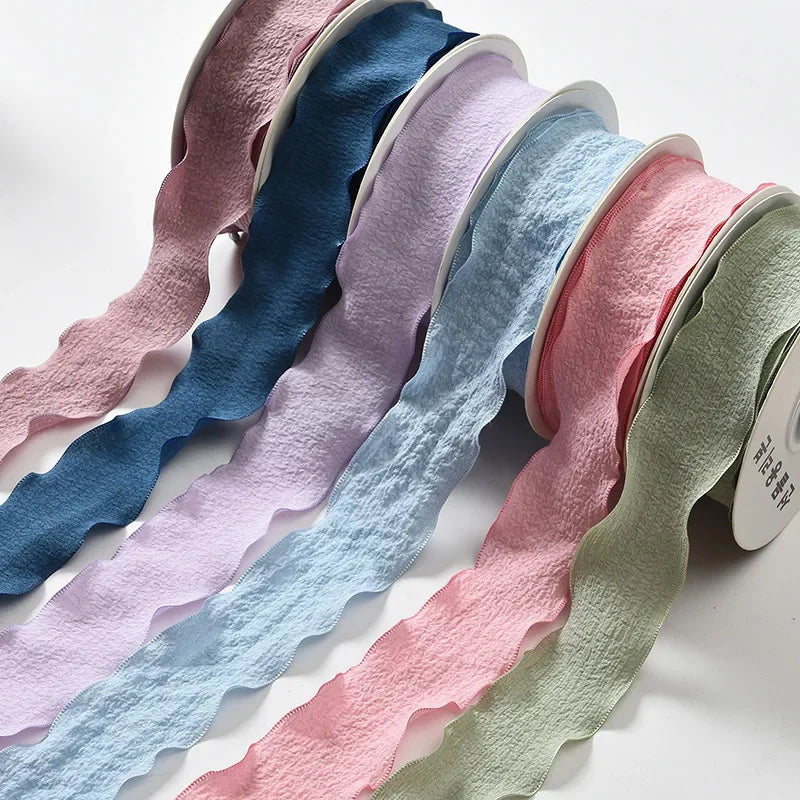 4CM 9 Meters/Roll Wrinkled Lace Edge Ribbons
