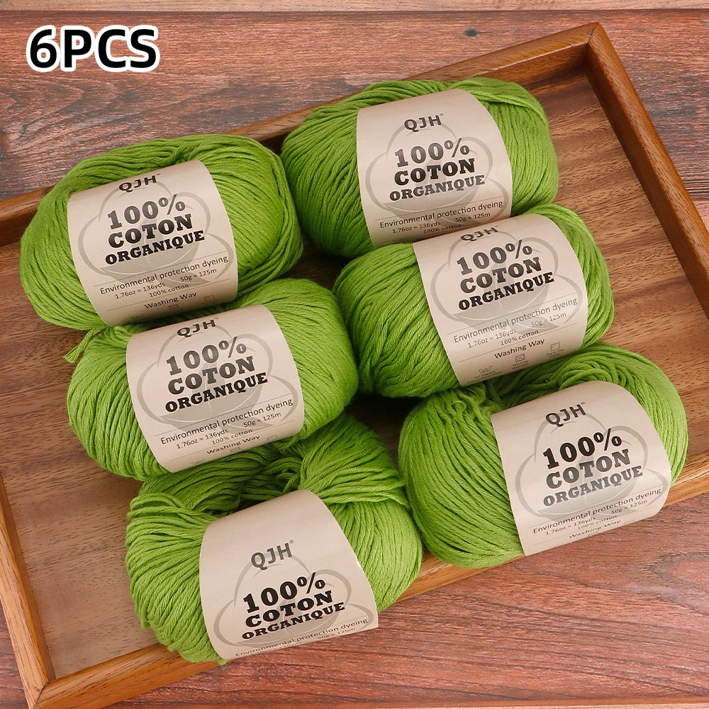 6pcs Cotton Soft Breathable Yarn