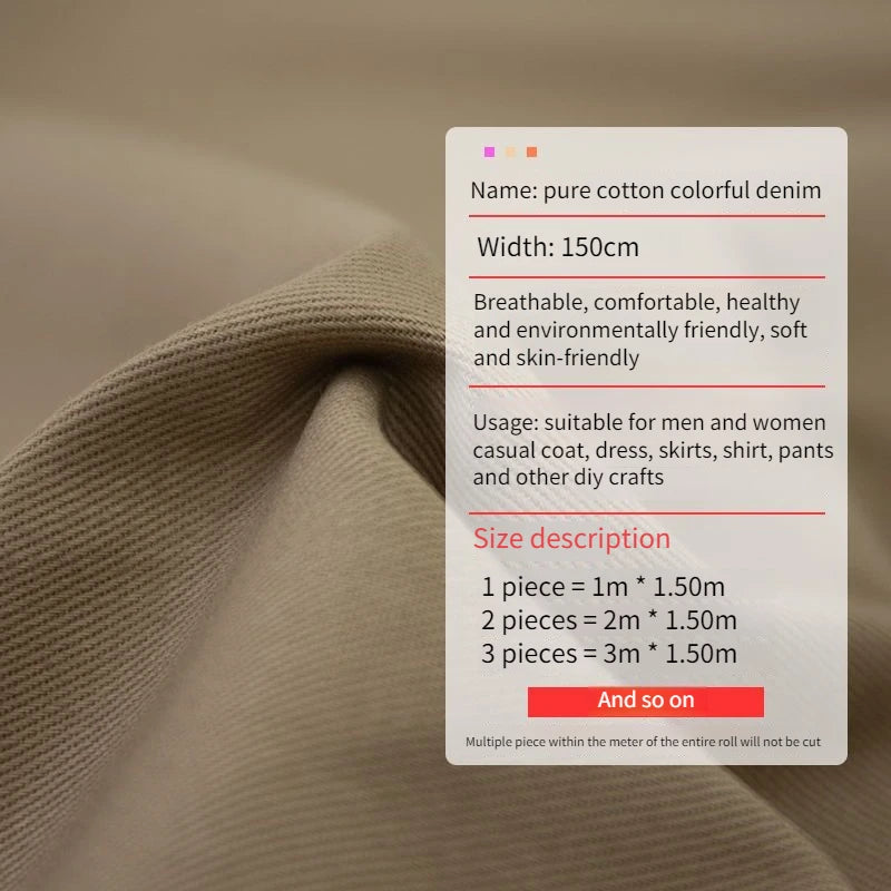 Cotton Colored Thick Denim Fabric