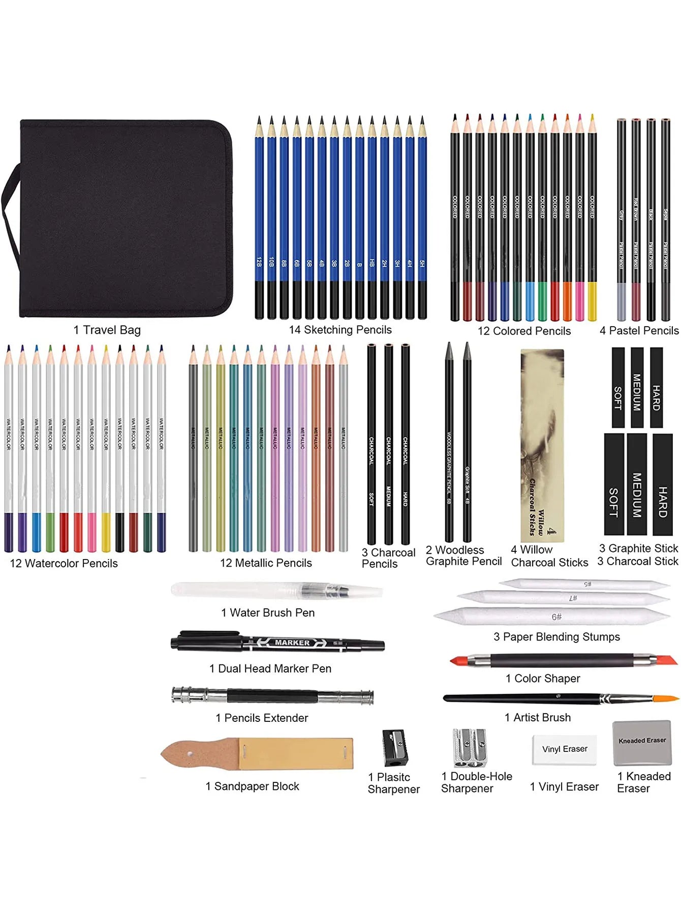 83 Pc Diverse Art Pencils