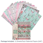 12 Sheets Vintage Background Printed Scrapbooking Paper Pads