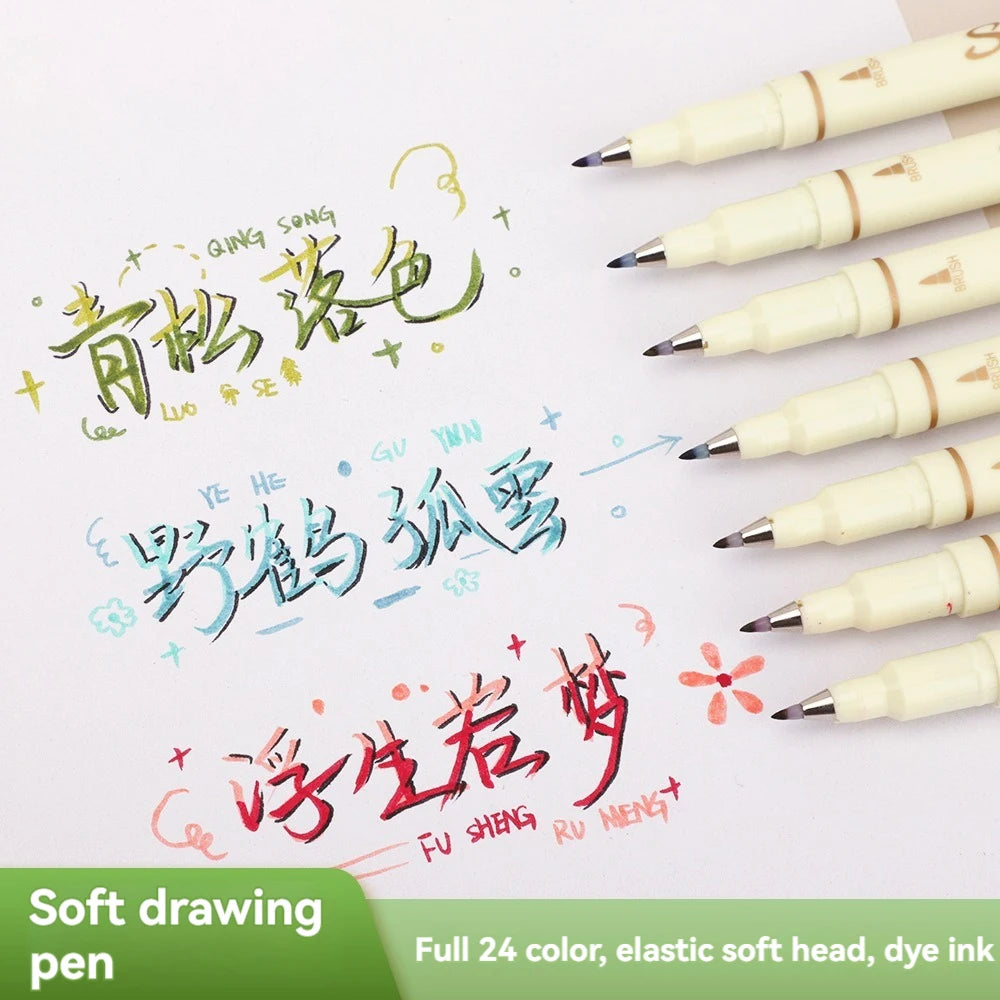 24/3 Color Vintage Watercolor Lettering Art Marker