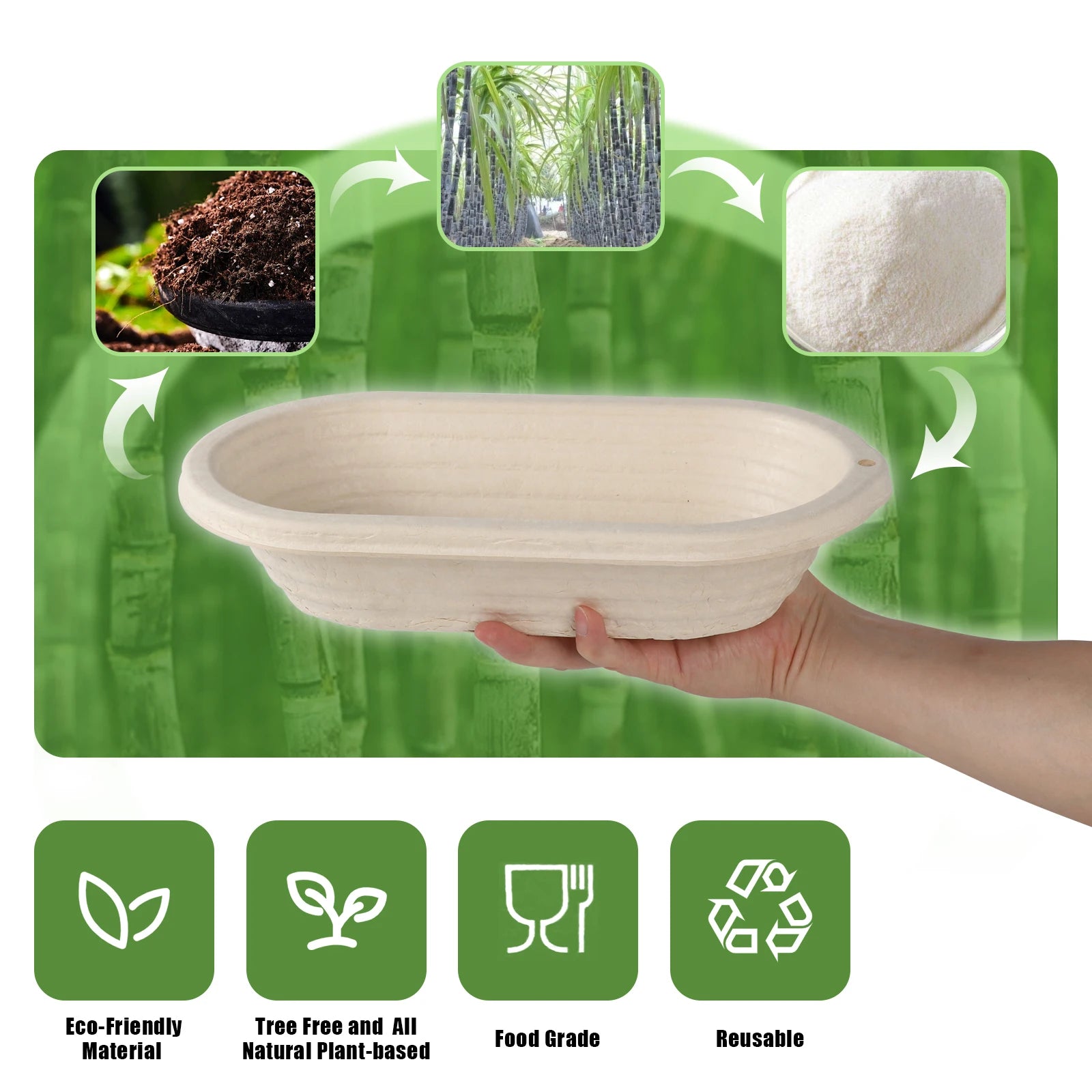 2x 12 inch Oval Pulp Bread Proofing Basket