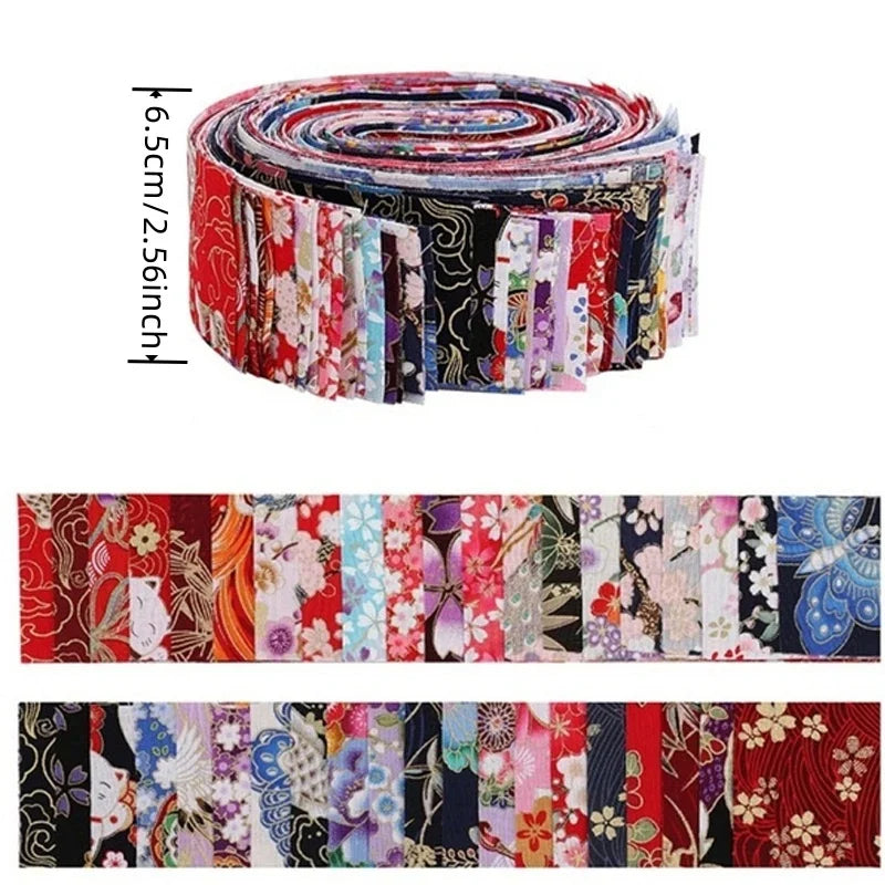 40Pcs Japanese Jelly Roll Strips Fabric Cotton