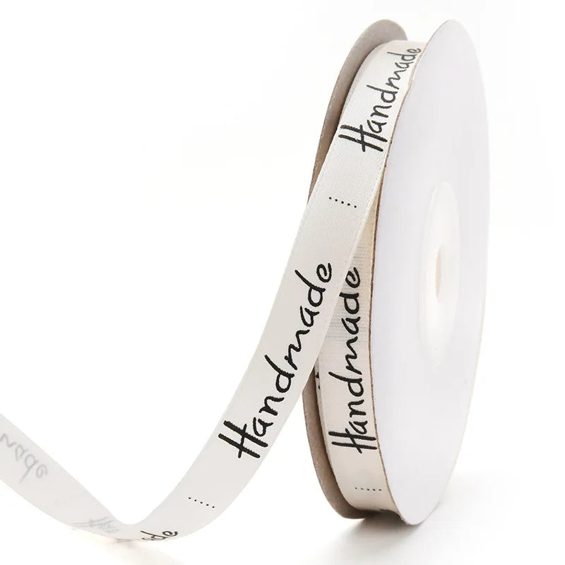 25 Yards 3/8'' (10mm) Handmade Design Polyester Ribbon