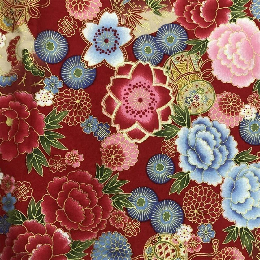 Japanese Style Kimono Bronzed Cotton Fabric