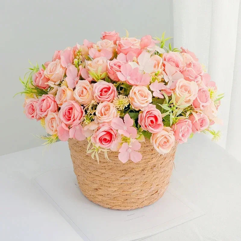 Artificial Flowers Silk Rose Wreath