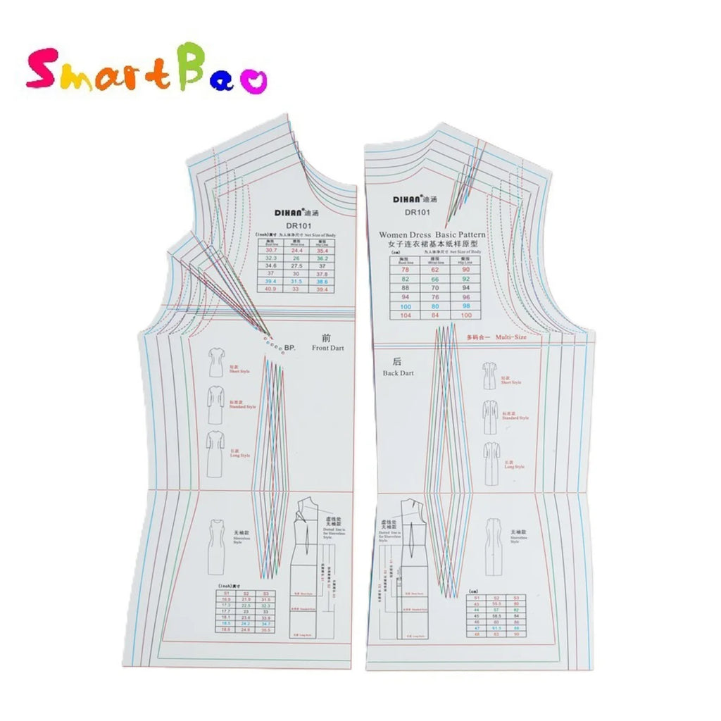 Basic Pattern Drafting Template for Dressmaking
