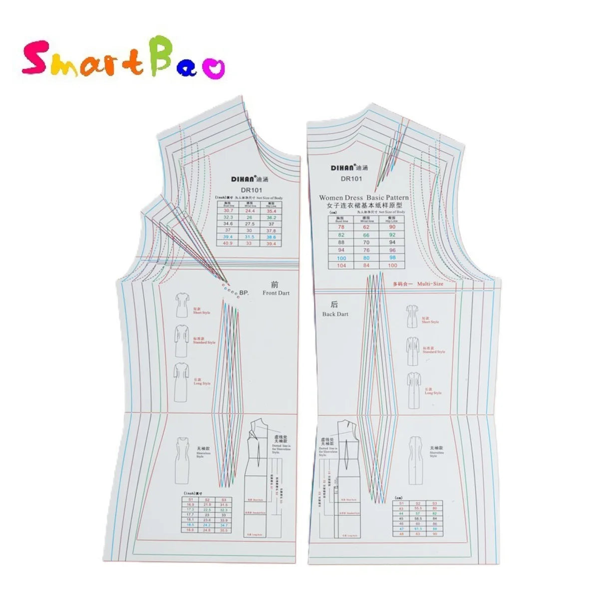 Basic Pattern Drafting Template for Dressmaking
