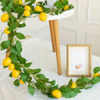 Artificial lemon wreath with green plants