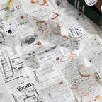 70mm * 200cm/roll retro style text manuscript theme Washi tape