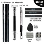 11 Pcs Art Set Sketch Charcoal Graphite Pencil