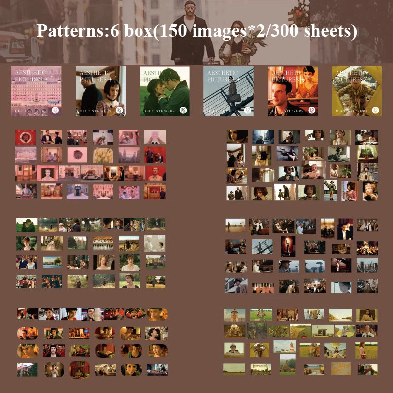 300pcs/pack Cute Stickers Film Paper