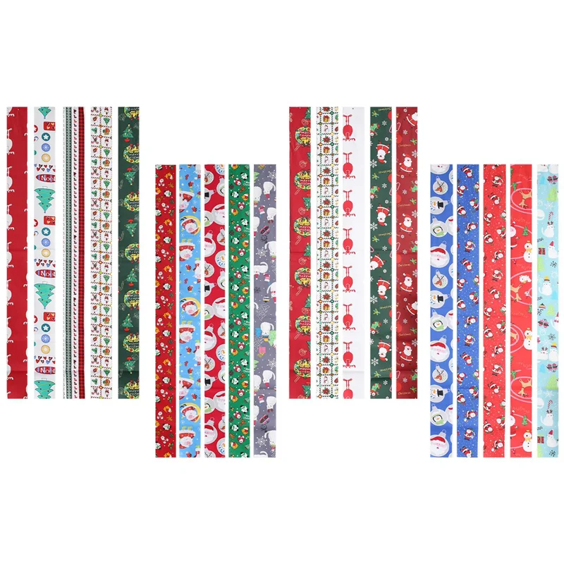 20 Christmas Patterns Jelly Roll Fabric, Pre-Cut