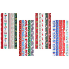 20 Christmas Patterns Jelly Roll Fabric, Pre-Cut