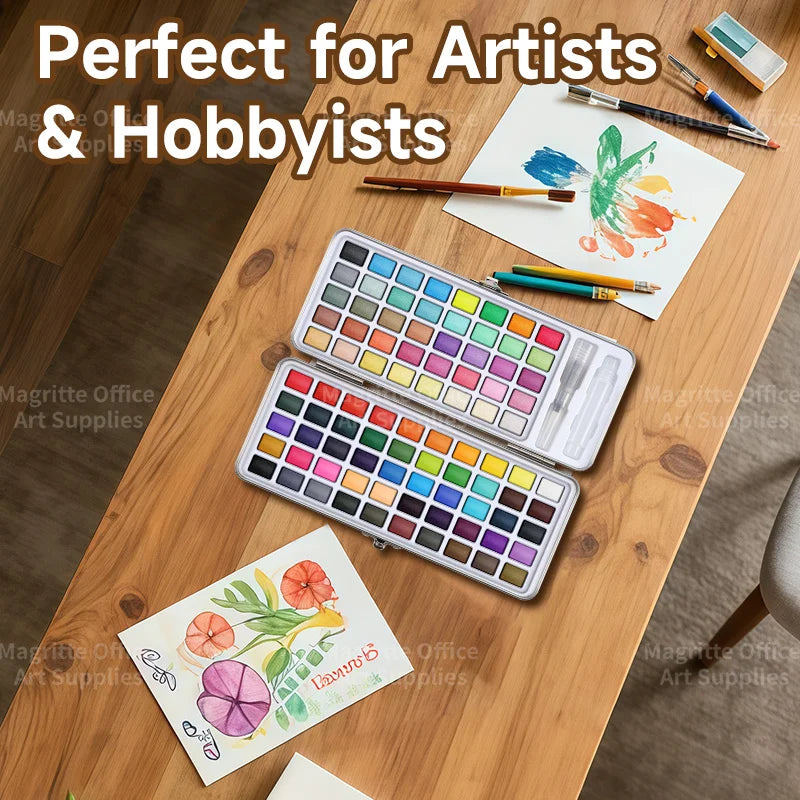 Watercolor Paint Set with 90 Bright Colors
