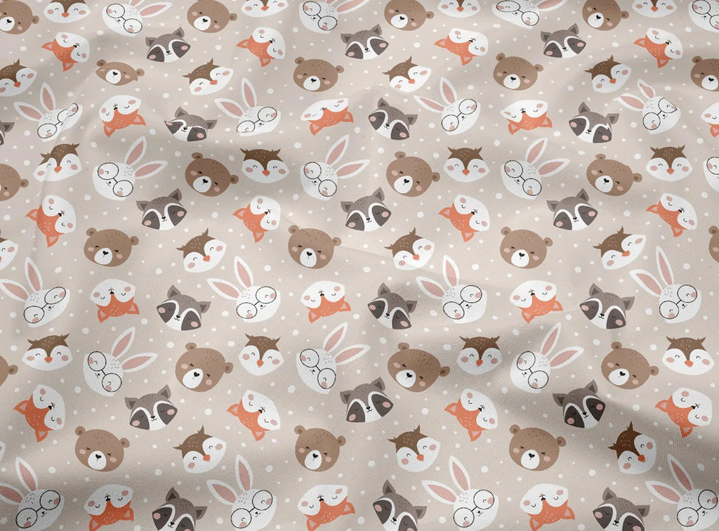 160*50cm Animal Babbit Fox Printed Cotton Fabric