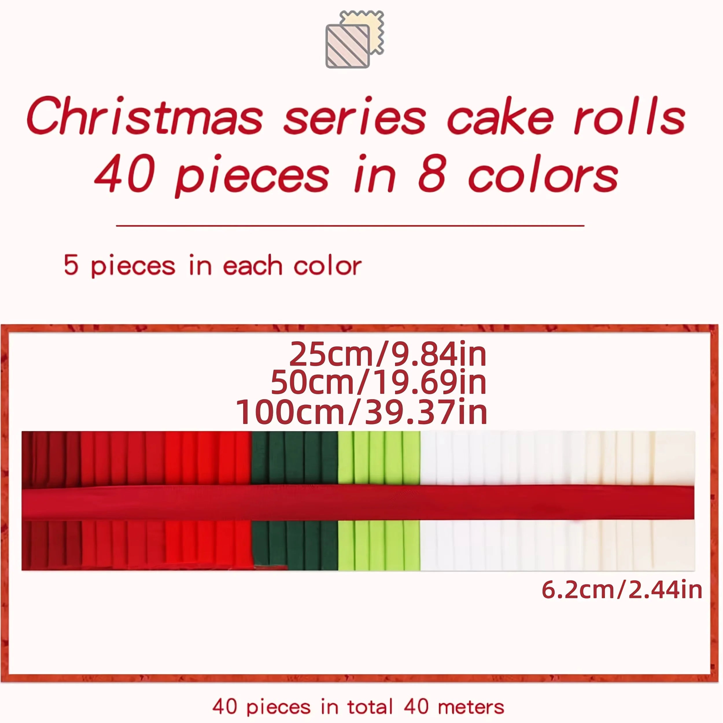 40pcs Christmas Solid Cotton Jelly Roll