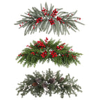 Frosted Artificial Christmas Wreaths