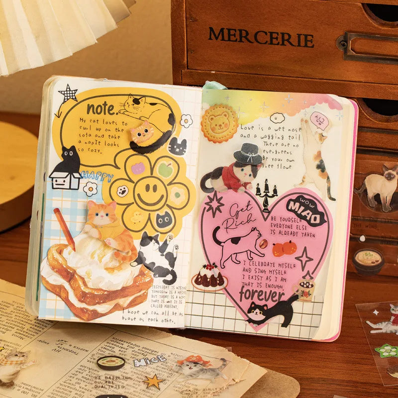 20-Piece Cute Pet Cat Pattern Stickers