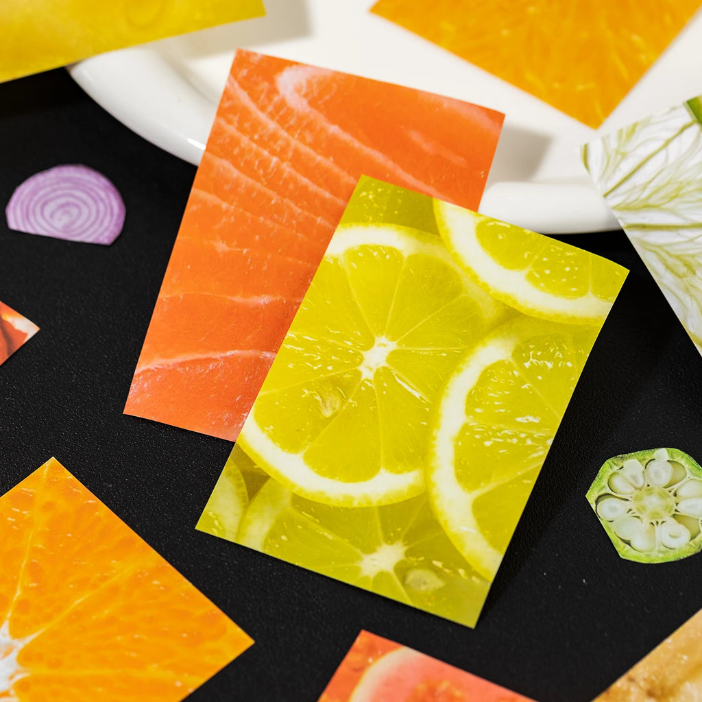 50sheets Memo Material Retro Food Pattern Craft Paper