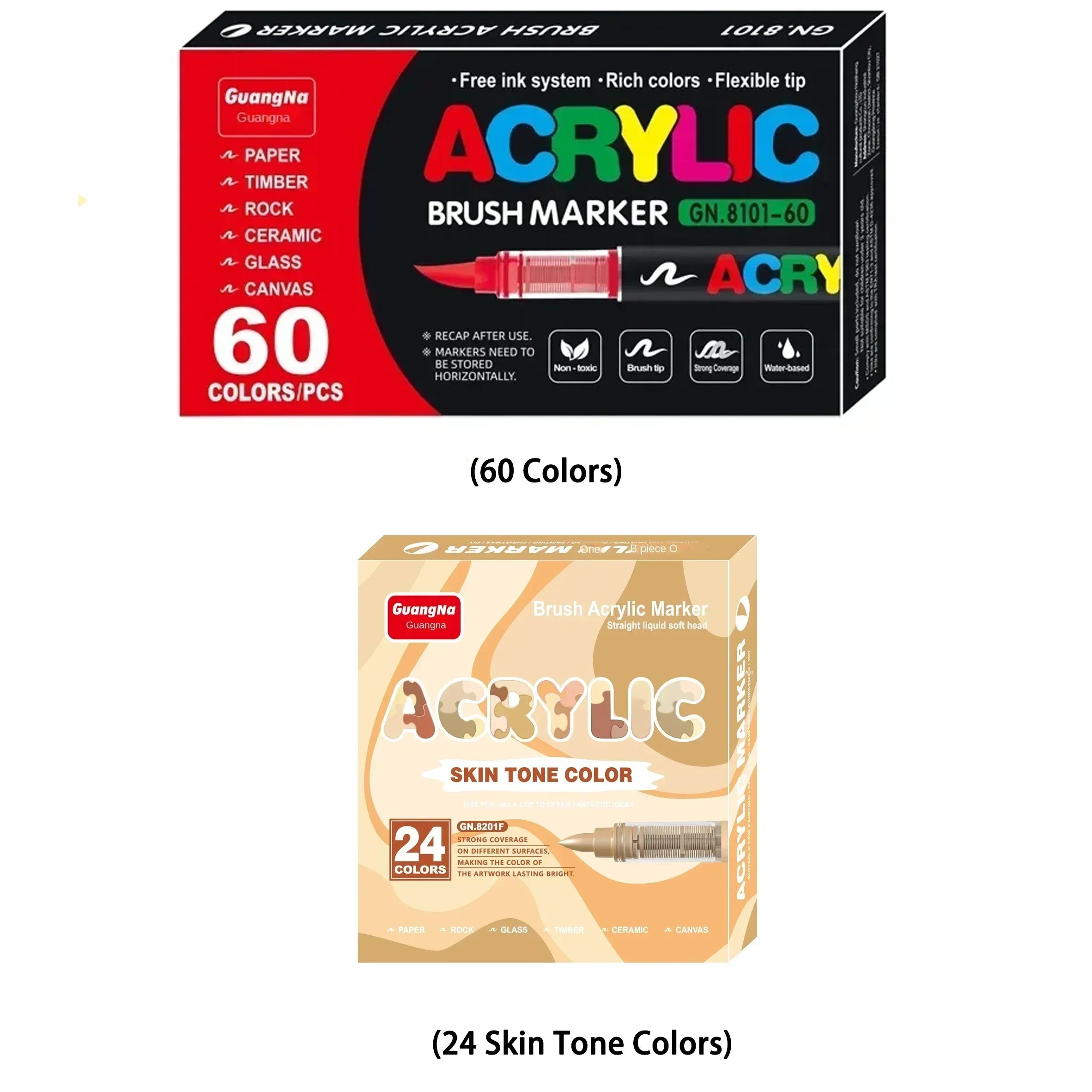 360/12 Colors Acrylic Paint Pens Markers Brush Tip