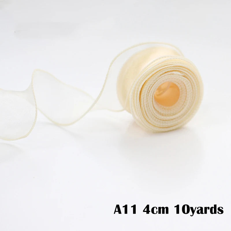 40mm 10Yards Wavy Edge Fishtail Organza Ribbon