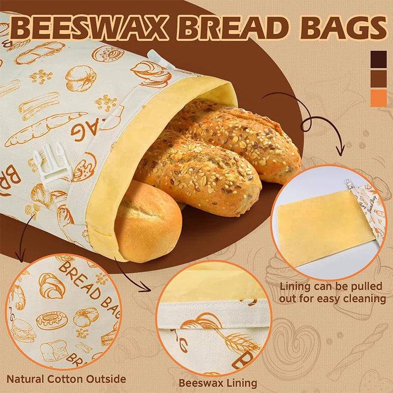 Sourdough Bread Bags Reusable Beeswax Bread Bags