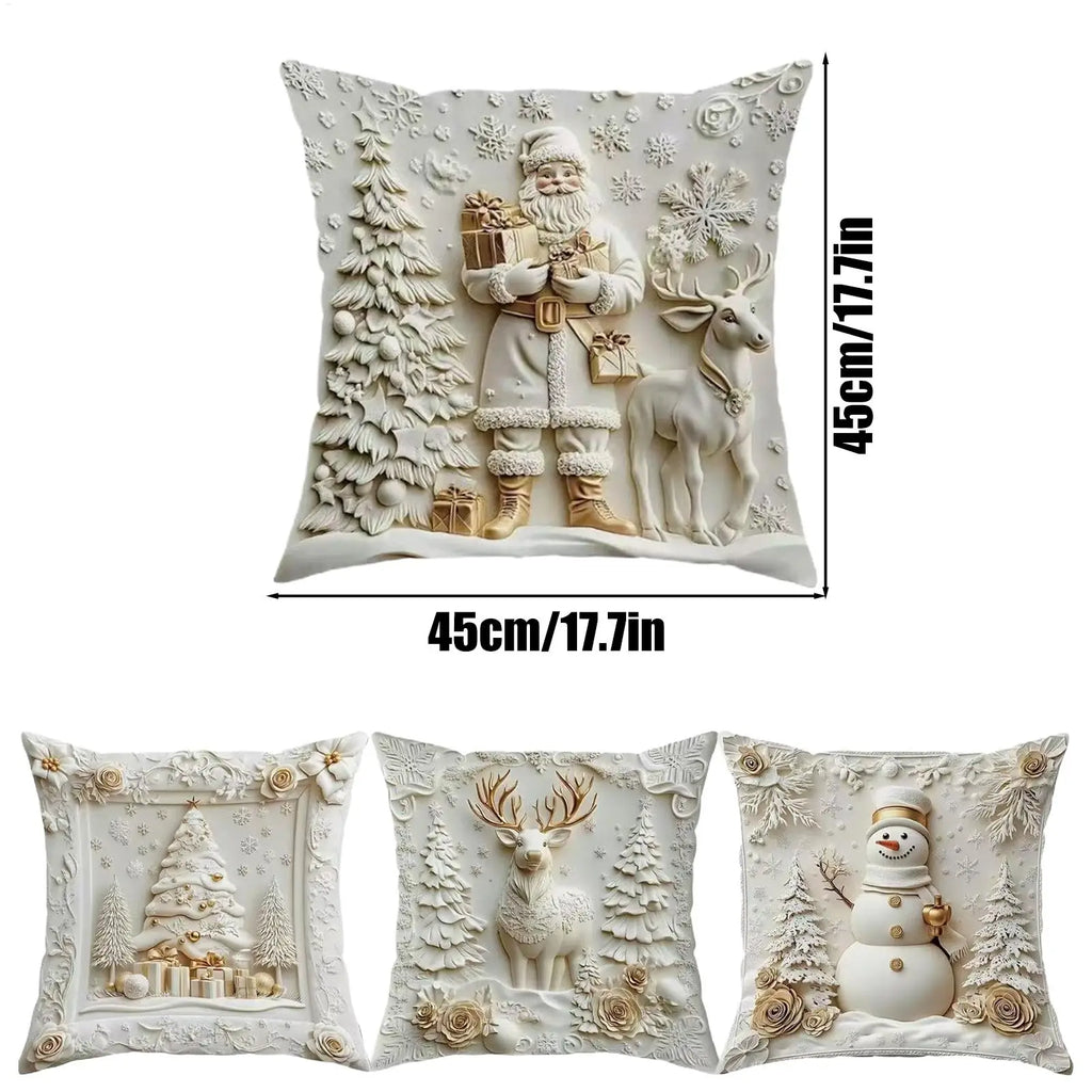 4 Pieces Christmas Pillow Covers 18x18 Inch