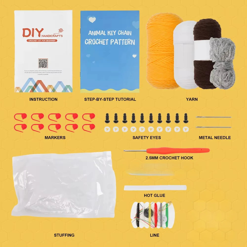 Crochet Kit for Adults Honeycomb Bee