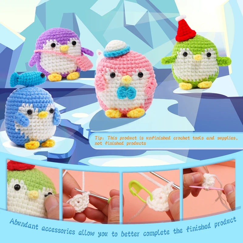 KRABALL Penguin Crochet Kit for Beginners