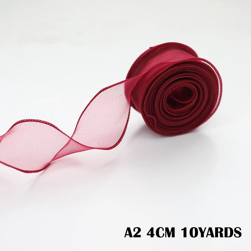 40mm 10Yards Wavy Edge Fishtail Organza Ribbon