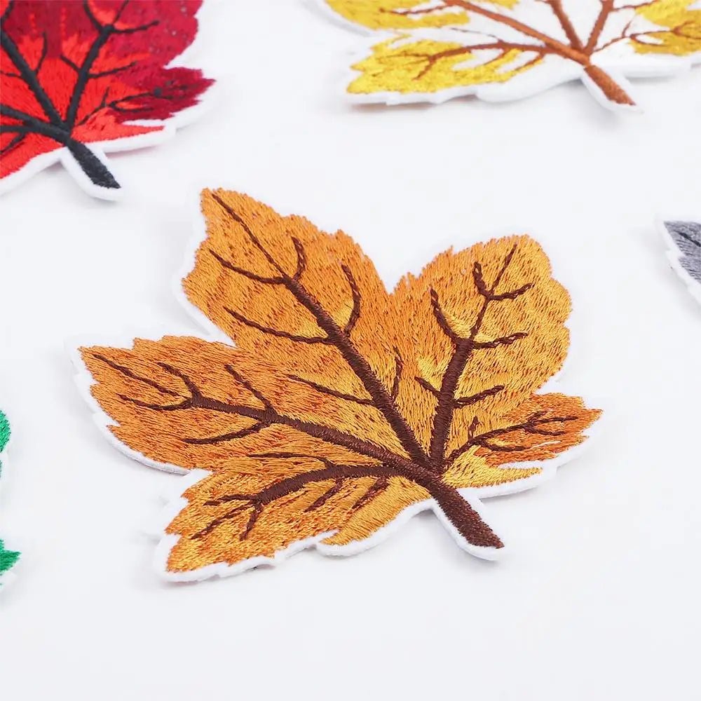 Unique Applique Stickers Colorful Maple Leaf