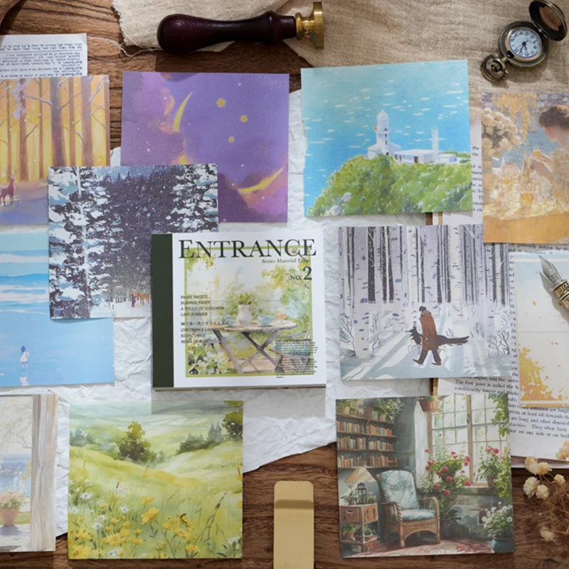 100 sheets/book, materials for seasonal scenery patterns