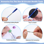 Gemstone Blue Knitting Needle Set Tool
