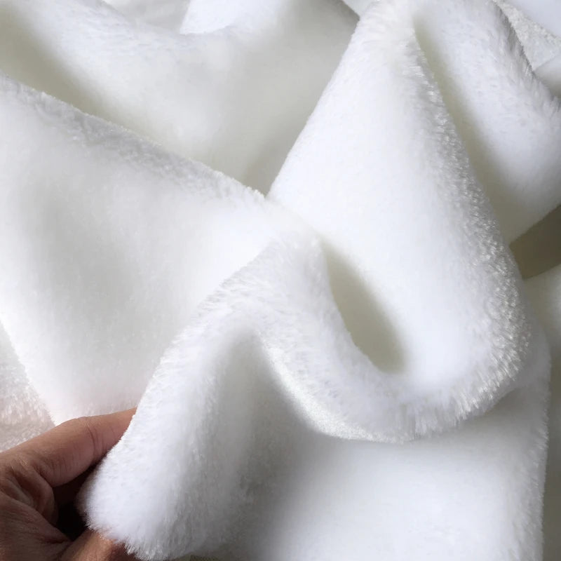 50x160cm Faux White Fur Fabric 100% Polyester