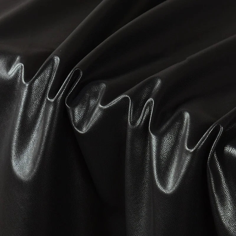 Black Leather Fabric Cotton