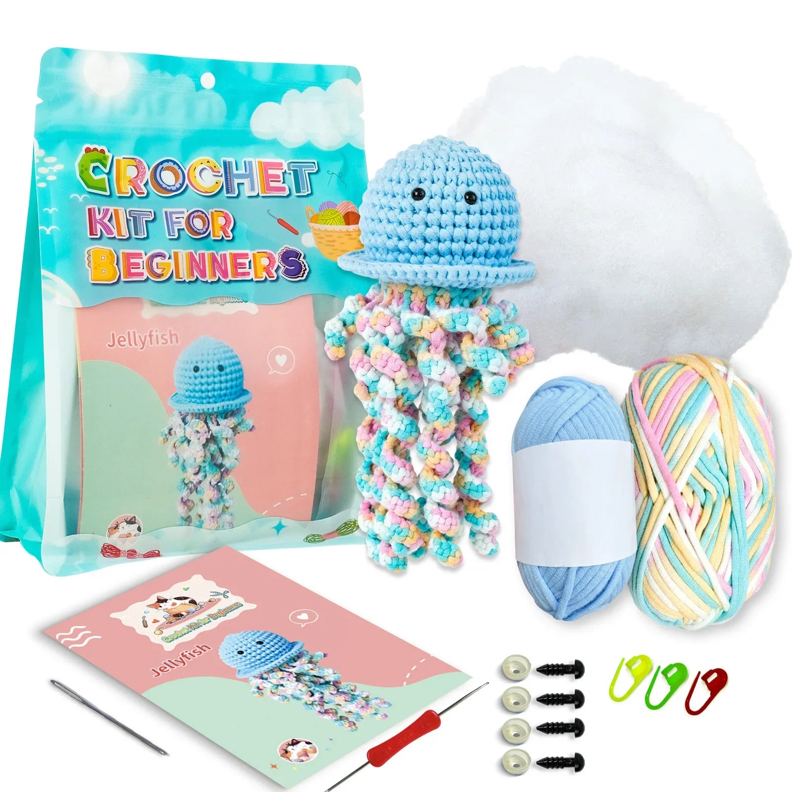 Colorful Jellyfish Crochet Start Kit