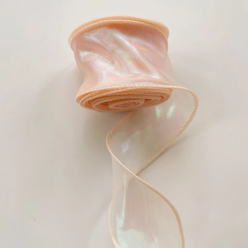 Rainbow Fishtail Ribbons Wave Edge Organza